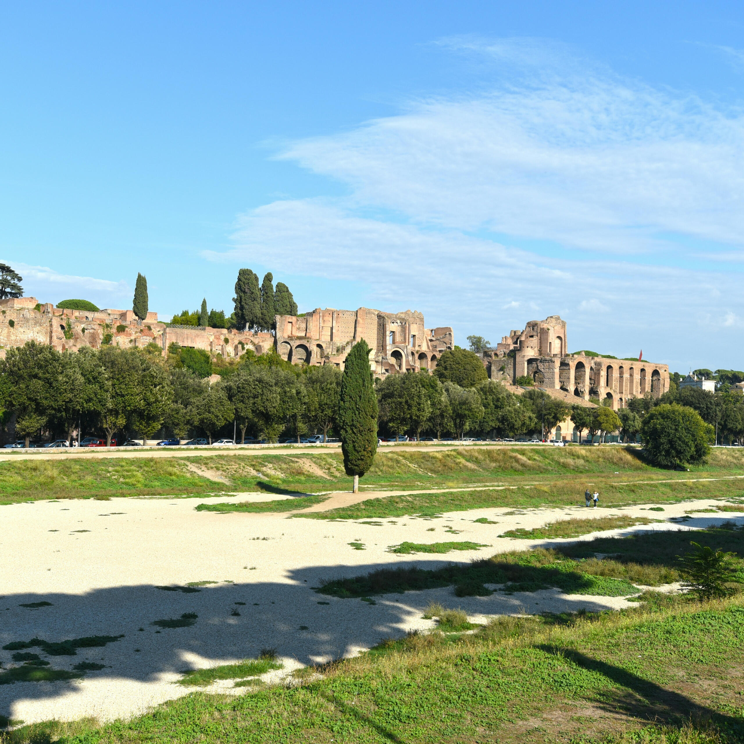 Un mezzo NCC con alle spalle il Colosseo